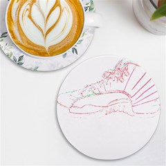 Funny Momments T- Shirt I Walk Around Like Everything’s Fine, But Deep Down, Inside My Shoe, My Sock Uv Print Round Tile Coaster by ZUXUMI