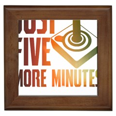 Gaming Controller Quote T- Shirt A Gaming Controller Quote Just Five More Minutes T- Shirt (1) Framed Tile by ZUXUMI