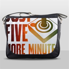 Gaming Controller Quote T- Shirt A Gaming Controller Quote Just Five More Minutes T- Shirt (1) Messenger Bag by ZUXUMI