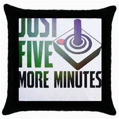 Gaming Controller Quote T- Shirt A Gaming Controller Quote Just Five More Minutes T- Shirt (2) Throw Pillow Case (black) by ZUXUMI