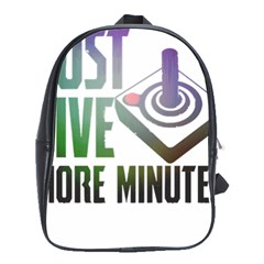 Gaming Controller Quote T- Shirt A Gaming Controller Quote Just Five More Minutes T- Shirt (2) School Bag (large) by ZUXUMI