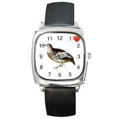 Quail T-shirtsteal Your Heart Quail 02 T-shirt Square Metal Watch by EnriqueJohnson