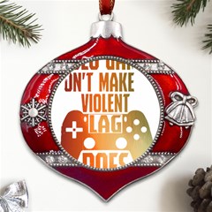 Gaming Controller Quote T- Shirt A Gaming Controller Quote Video Games T- Shirt (1) Metal Snowflake And Bell Red Ornament by ZUXUMI