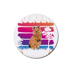 Quokka T-shirtbecause Quokkas Are Freaking Awesome T-shirt Rubber Coaster (round) by EnriqueJohnson