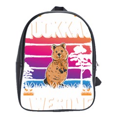 Quokka T-shirtbecause Quokkas Are Freaking Awesome T-shirt School Bag (large) by EnriqueJohnson