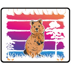 Quokka T-shirtbecause Quokkas Are Freaking Awesome T-shirt Fleece Blanket (medium) by EnriqueJohnson