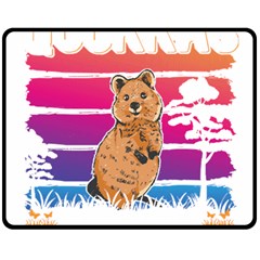 Quokka T-shirtbecause Quokkas Are Freaking Awesome T-shirt Two Sides Fleece Blanket (medium) by EnriqueJohnson