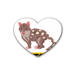 Quoll T-shirtnope Not Today Quoll 03 T-shirt Rubber Coaster (heart) by EnriqueJohnson