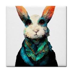 Rabbit T-shirtrabbit Watercolor Painting #rabbit T-shirt (1) Tile Coaster by EnriqueJohnson