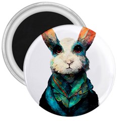 Rabbit T-shirtrabbit Watercolor Painting #rabbit T-shirt (1) 3  Magnets by EnriqueJohnson