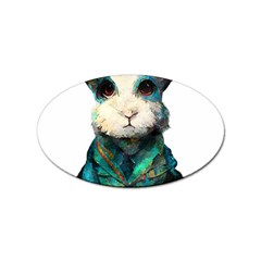 Rabbit T-shirtrabbit Watercolor Painting #rabbit T-shirt (1) Sticker (oval) by EnriqueJohnson