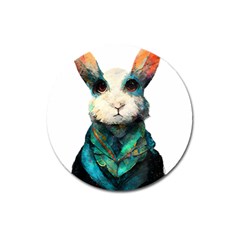 Rabbit T-shirtrabbit Watercolor Painting #rabbit T-shirt (1) Magnet 3  (round) by EnriqueJohnson