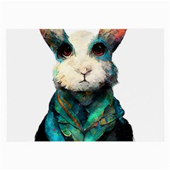 Rabbit T-shirtrabbit Watercolor Painting #rabbit T-shirt (1) Large Glasses Cloth by EnriqueJohnson