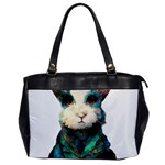 Rabbit T-shirtrabbit Watercolor Painting #rabbit T-shirt (1) Oversize Office Handbag Front