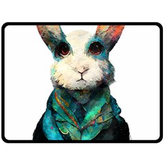 Rabbit T-shirtrabbit Watercolor Painting #rabbit T-shirt (1) Fleece Blanket (large) by EnriqueJohnson