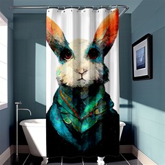 Rabbit T-shirtrabbit Watercolor Painting #rabbit T-shirt (1) Shower Curtain 36  X 72  (stall)  by EnriqueJohnson