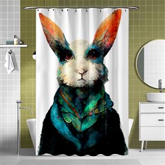 Rabbit T-shirtrabbit Watercolor Painting #rabbit T-shirt (1) Shower Curtain 48  X 72  (small)  by EnriqueJohnson