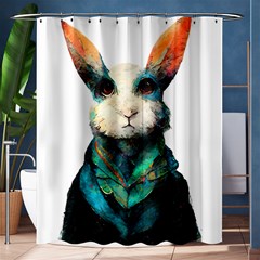 Rabbit T-shirtrabbit Watercolor Painting #rabbit T-shirt (1) Shower Curtain 60  X 72  (medium)  by EnriqueJohnson