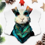 Rabbit T-shirtrabbit Watercolor Painting #rabbit T-shirt (1) Snowflake Ornament (Two Sides) Front