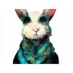 Rabbit T-shirtrabbit Watercolor Painting #rabbit T-shirt (1) Two Sides Premium Plush Fleece Blanket (medium) by EnriqueJohnson