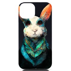 Rabbit T-shirtrabbit Watercolor Painting #rabbit T-shirt (1) Iphone 14 Black Uv Print Case by EnriqueJohnson