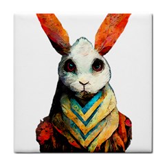 Rabbit T-shirtrabbit Watercolor Painting #rabbit T-shirt (2) Tile Coaster by EnriqueJohnson