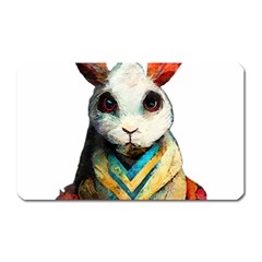 Rabbit T-shirtrabbit Watercolor Painting #rabbit T-shirt (2) Magnet (rectangular) by EnriqueJohnson