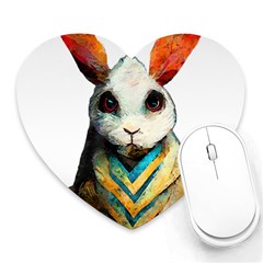 Rabbit T-shirtrabbit Watercolor Painting #rabbit T-shirt (2) Heart Mousepad by EnriqueJohnson