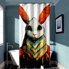 Rabbit T-shirtrabbit Watercolor Painting #rabbit T-shirt (2) Shower Curtain 36  X 72  (stall)  by EnriqueJohnson