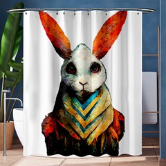 Rabbit T-shirtrabbit Watercolor Painting #rabbit T-shirt (2) Shower Curtain 60  X 72  (medium)  by EnriqueJohnson