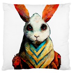 Rabbit T-shirtrabbit Watercolor Painting #rabbit T-shirt (2) Large Cushion Case (two Sides) by EnriqueJohnson