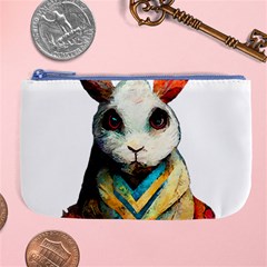 Rabbit T-shirtrabbit Watercolor Painting #rabbit T-shirt (2) Large Coin Purse by EnriqueJohnson