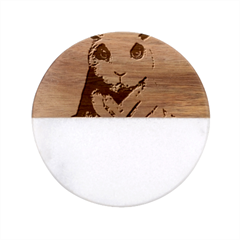 Rabbit T-shirtrabbit Watercolor Painting #rabbit T-shirt (2) Classic Marble Wood Coaster (round) 