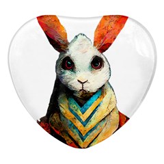 Rabbit T-shirtrabbit Watercolor Painting #rabbit T-shirt (2) Heart Glass Fridge Magnet (4 Pack) by EnriqueJohnson