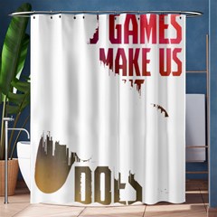 Gaming Controller Quote T- Shirt A Gaming Controller Quote Video Games T- Shirt Shower Curtain 60  X 72  (medium)  by ZUXUMI