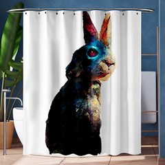 Rabbit T-shirtrabbit Watercolor Painting #rabbit T-shirt (3) Shower Curtain 60  X 72  (medium)  by EnriqueJohnson