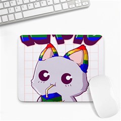 Gay Pride T- Shirt Gay Pride Kawaii Cat Strawberry Milk Rainbow Flag T- Shirt Small Mousepad by ZUXUMI