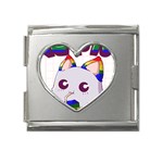 Gay Pride T- Shirt Gay Pride Kawaii Cat Strawberry Milk Rainbow Flag T- Shirt Mega Link Heart Italian Charm (18mm) Front