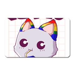 Gay Pride T- Shirt Gay Pride Kawaii Cat Strawberry Milk Rainbow Flag T- Shirt Magnet (rectangular) by ZUXUMI