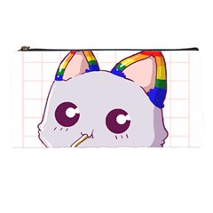 Gay Pride T- Shirt Gay Pride Kawaii Cat Strawberry Milk Rainbow Flag T- Shirt Pencil Case by ZUXUMI