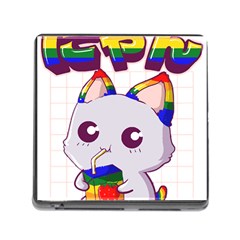 Gay Pride T- Shirt Gay Pride Kawaii Cat Strawberry Milk Rainbow Flag T- Shirt Memory Card Reader (square 5 Slot) by ZUXUMI