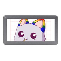 Gay Pride T- Shirt Gay Pride Kawaii Cat Strawberry Milk Rainbow Flag T- Shirt Memory Card Reader (mini) by ZUXUMI