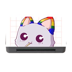 Gay Pride T- Shirt Gay Pride Kawaii Cat Strawberry Milk Rainbow Flag T- Shirt Memory Card Reader With Cf by ZUXUMI