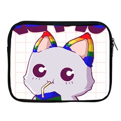 Gay Pride T- Shirt Gay Pride Kawaii Cat Strawberry Milk Rainbow Flag T- Shirt Apple Ipad 2/3/4 Zipper Cases by ZUXUMI