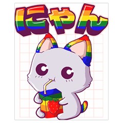 Gay Pride T- Shirt Gay Pride Kawaii Cat Strawberry Milk Rainbow Flag T- Shirt Drawstring Bag (small) by ZUXUMI