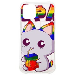 Gay Pride T- Shirt Gay Pride Kawaii Cat Strawberry Milk Rainbow Flag T- Shirt Iphone 12/12 Pro Tpu Uv Print Case by ZUXUMI