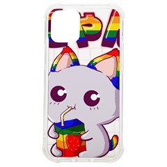 Gay Pride T- Shirt Gay Pride Kawaii Cat Strawberry Milk Rainbow Flag T- Shirt Iphone 12 Mini Tpu Uv Print Case	 by ZUXUMI