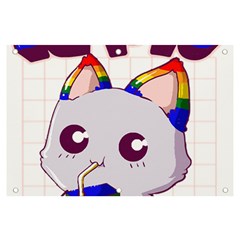 Gay Pride T- Shirt Gay Pride Kawaii Cat Strawberry Milk Rainbow Flag T- Shirt Banner And Sign 6  X 4  by ZUXUMI