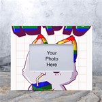 Gay Pride T- Shirt Gay Pride Kawaii Cat Strawberry Milk Rainbow Flag T- Shirt White Tabletop Photo Frame 4 x6  Front