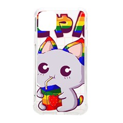 Gay Pride T- Shirt Gay Pride Kawaii Cat Strawberry Milk Rainbow Flag T- Shirt Iphone 11 Pro Max 6 5 Inch Tpu Uv Print Case by ZUXUMI